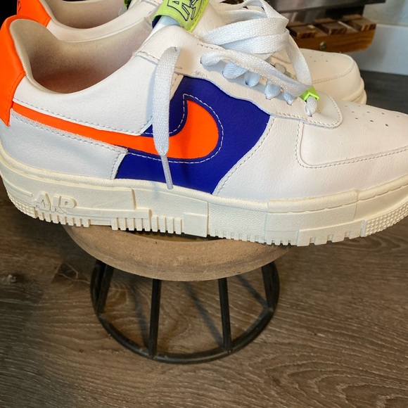 Nike Airforce 1 neon color block sneakers - Picture 3 of 10